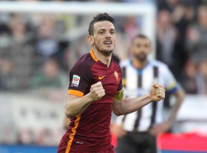 Roma's Alessandro Florenzi jubilates after scoring the goal during the Italian Serie A soccer match Udinese Calcio vs AS Roma at Friuli stadium in Udine, Italy, 13 March 2016. ANSA/LANCIA
